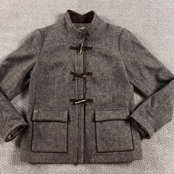 Orvis Tweed Wool Toggle Jacket Women's Medium Brown - Picture 1 of 14